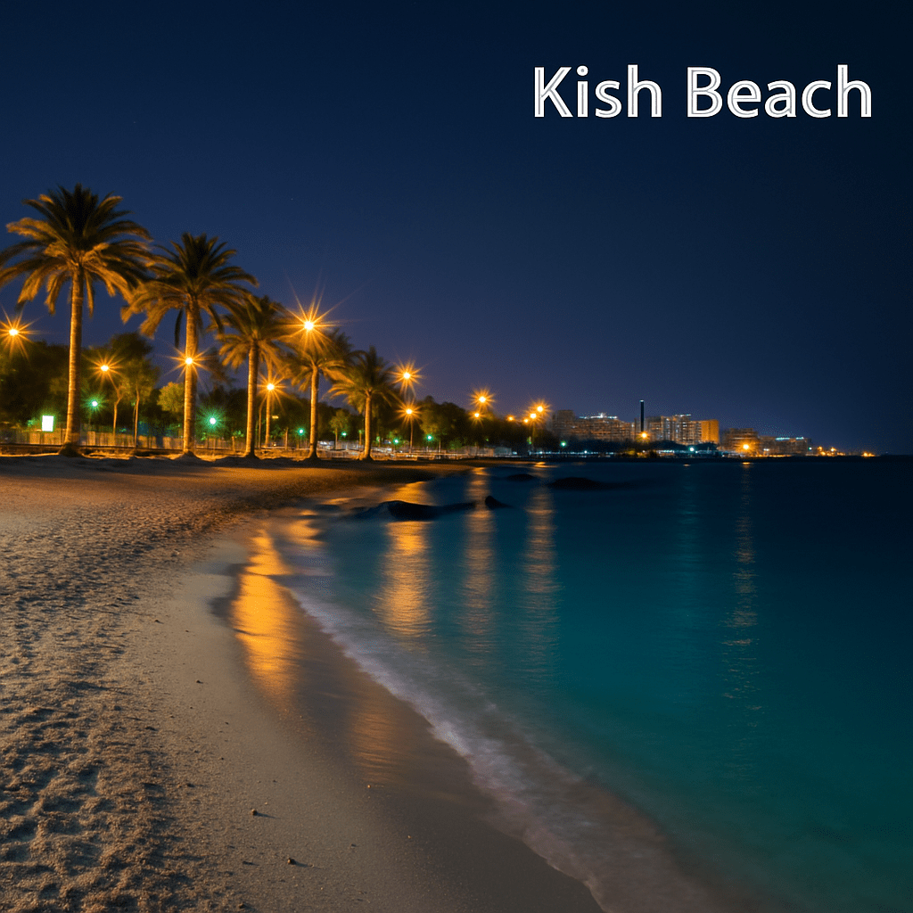 سواحل کیش در شب